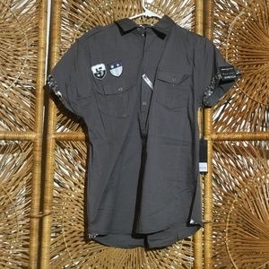 Paper Denim and Cloth Men Shirt Gray Medium